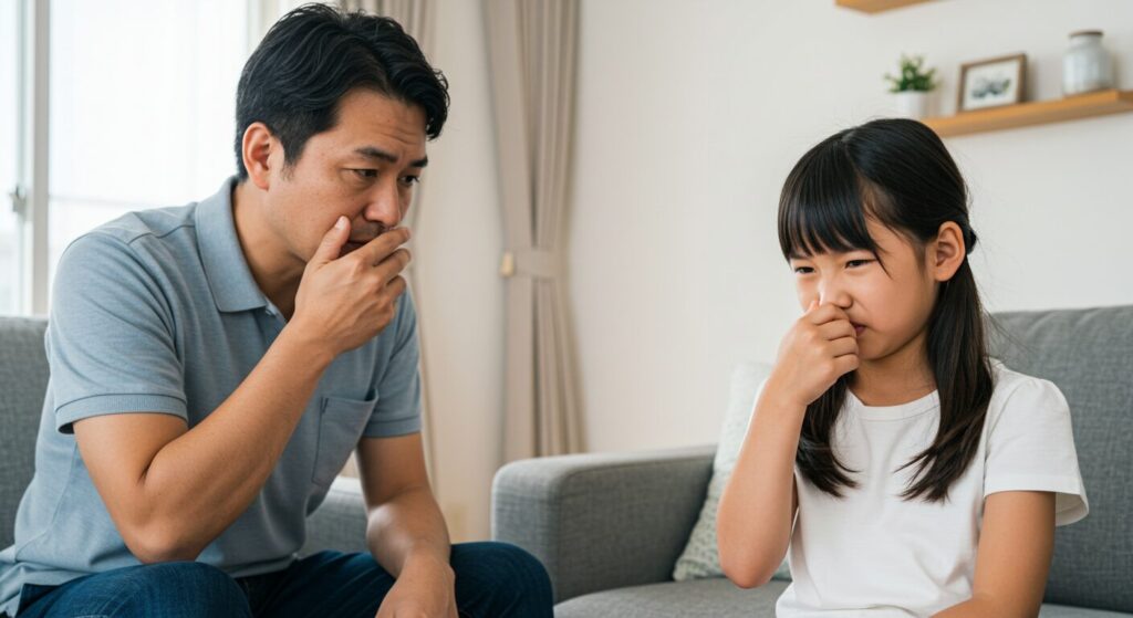 娘が「パパ、なんか今日の服、変なニオイするね」と遠慮なく言ってきた画像