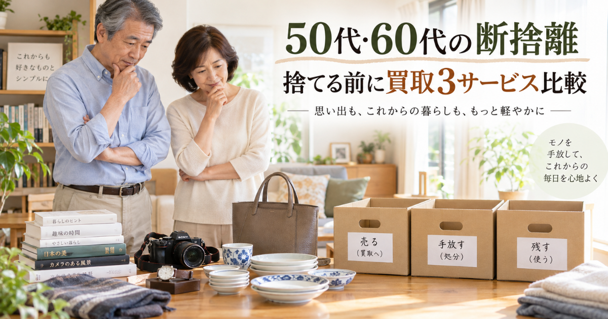 【50代・60代向け】シニア目線で選ぶ！捨てる前に使いたい買取サービス3選